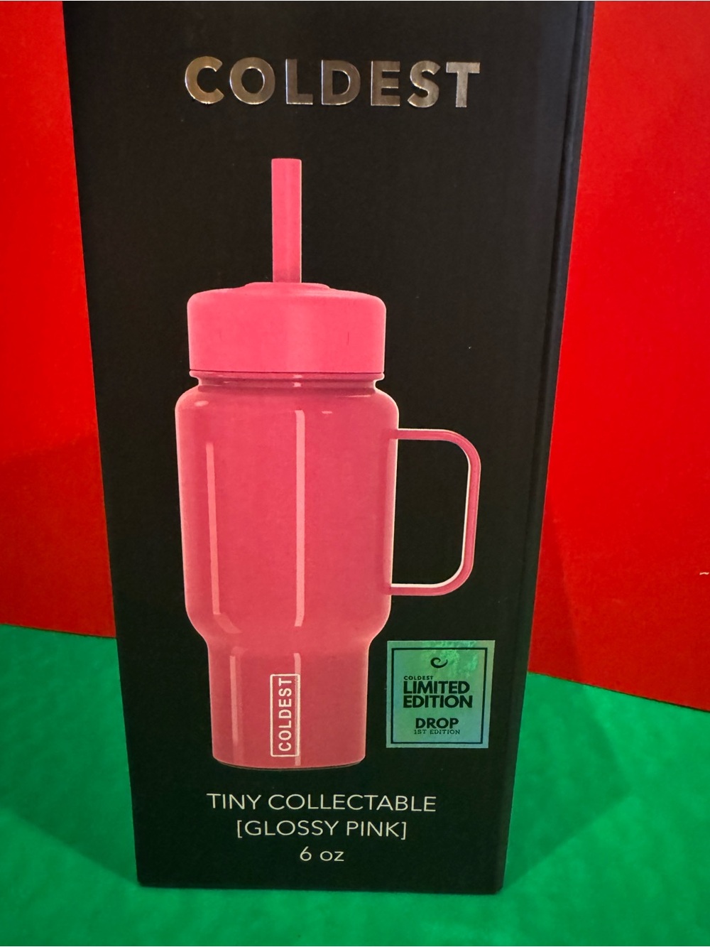 Coldest Glossy Pink Tiny Collectable  Drink Mug with Straw - 6 oz - Picture 2 of 8